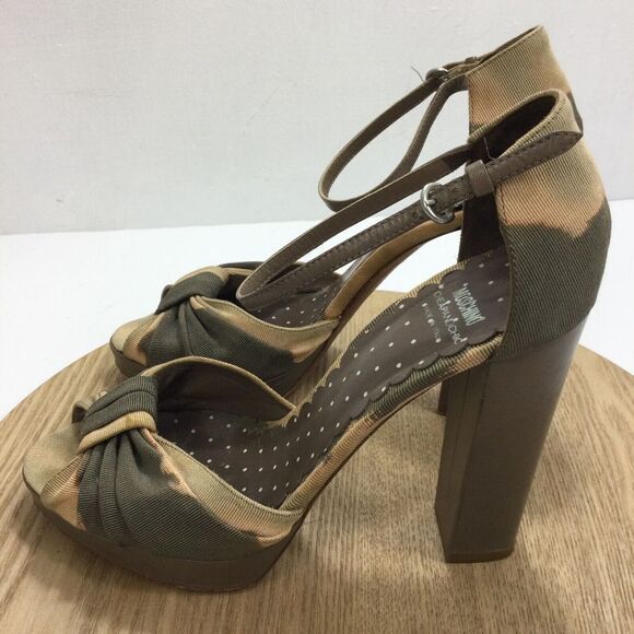 Moschino Olive Green Brown Taupe Cheap & Chic Tie-dye Platform Sandals Size 39 - Picture 12 of 13
